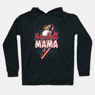 Baseball MAMA, Cheetah Leopard Baseball, Sport Mom Life Hoodie